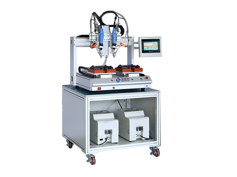 全自动落地吹气式双头双平台锁螺丝机 SPL309